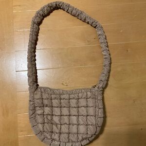 Quilted Shoulder Bag in Taupe